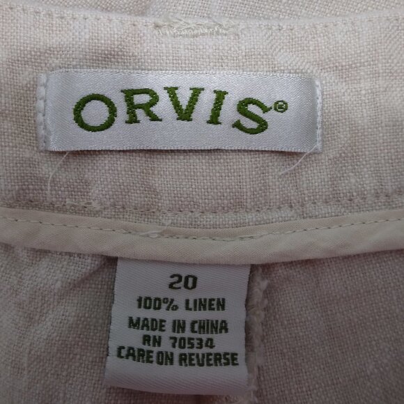 Orvis | 100% Linen Natural Oatmeal Casual Pants | Size 20 - Picture 6 of 8